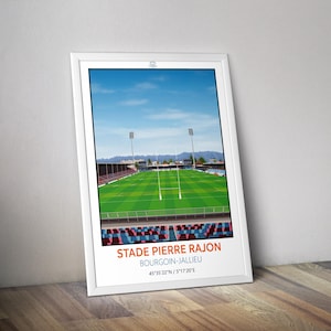 Pierre Rajon Bourgouin Jallieu stadium poster - Rugby poster