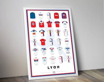 Lyon jersey poster I Football poster I Olympique Lyonnais I OL