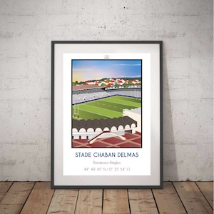 Poster rugby stadium Chaban Delmas I Rugby Bordeaux I UBB