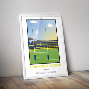 Affiche rugby stade Marcel Affiche Michelin Clermont I Top 14 I rugby match