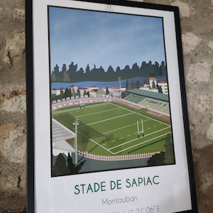 Sapiac rugby stadium poster I Montauban I Top14