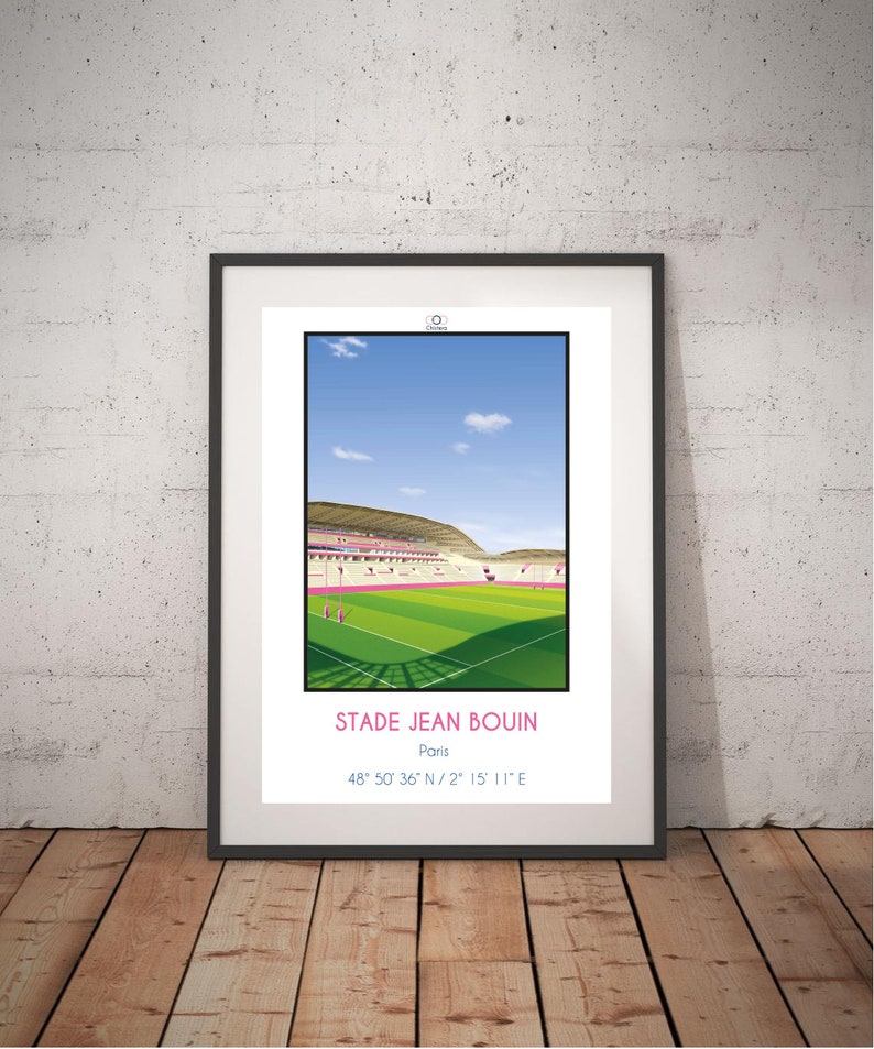 Poster rugby stadium Jean Bouin® Paris I pink I Pink I rugby Paris image 5