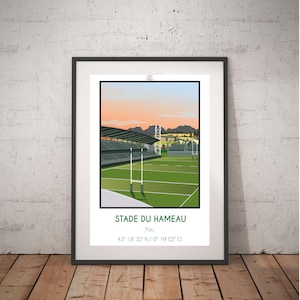 Poster rugby stadium of the hamlet Pau I rugby I poster stadium