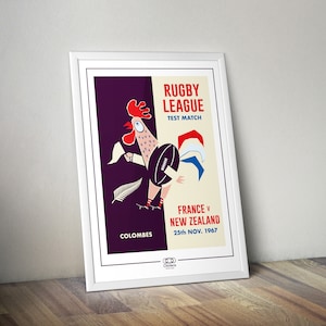 Poster France New Zealand rugby test match I All blacks I legendary match