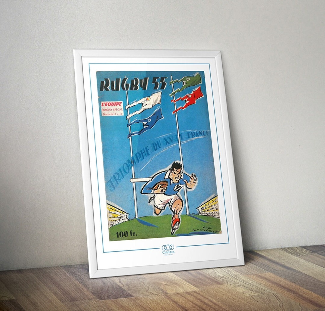 Rugby 55 Poster I the Team I Vintage Ad I Retro Ad I Chistera Poster I ...