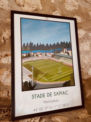 Sweat à Capuche Humour Rugby Montauban - Marque Ici C'est Sapiac - Cadeau Fan - Coupe Classique, 241 G