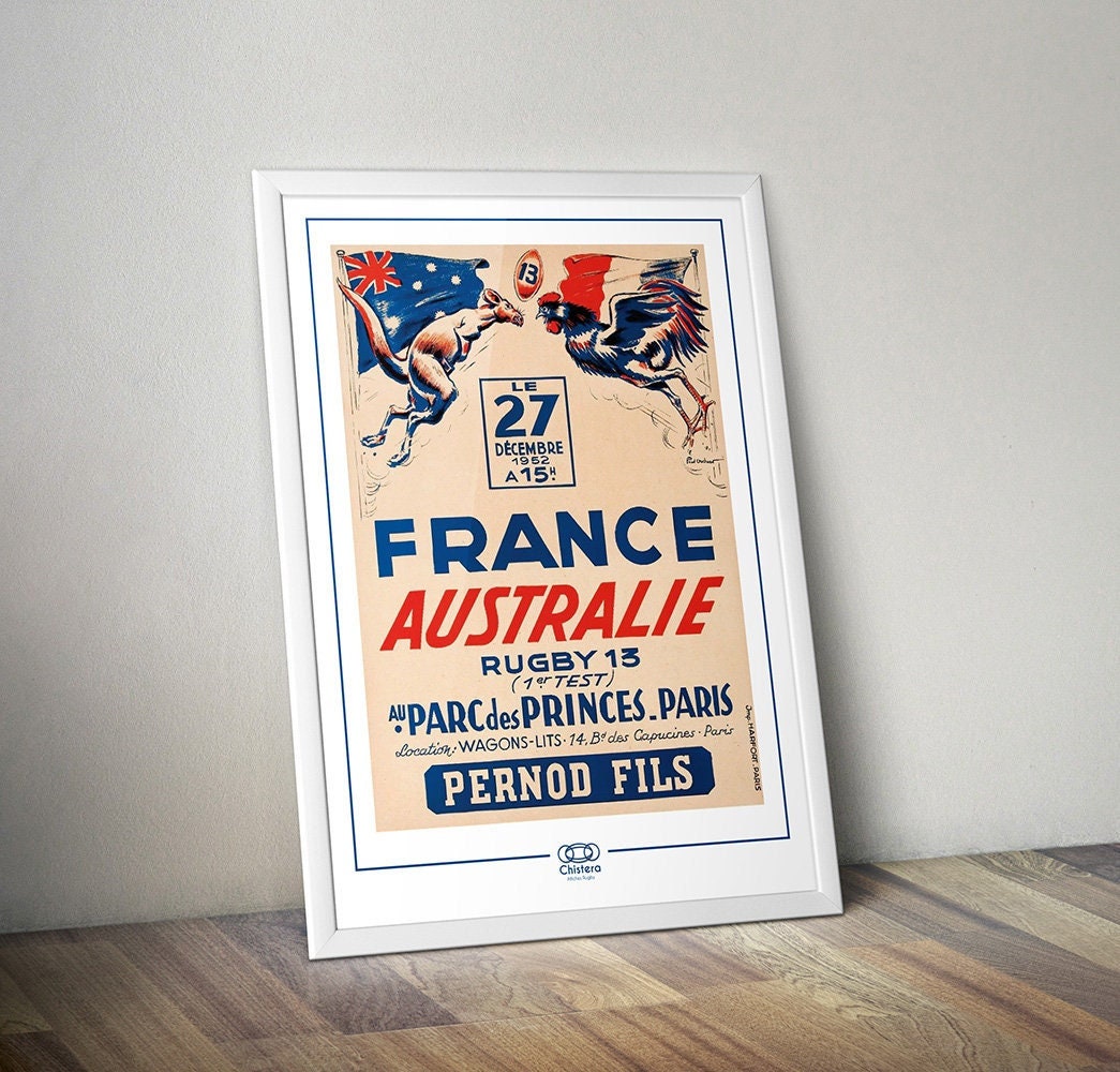 Poster FRANCE AUSTRALIA I rugby I Parc des Princes I rugby match