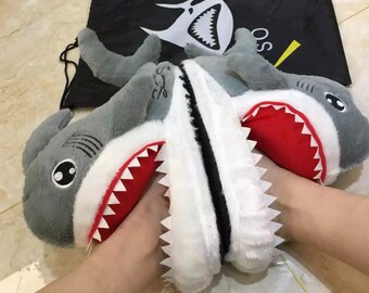 totes shark slippers
