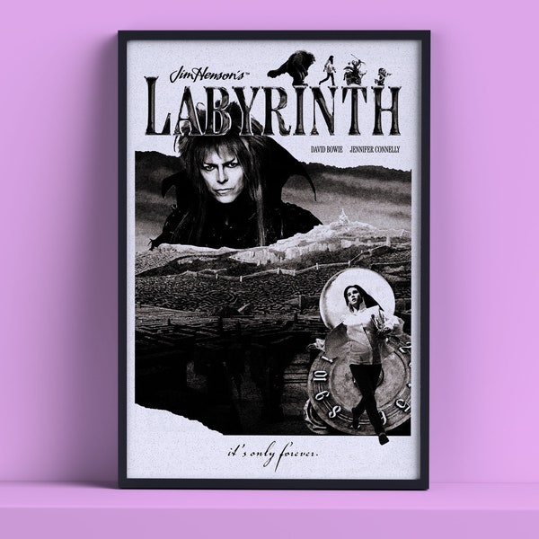 Labyrinth Premium Matte Art Print | Fantasy Film Wall Art | 12x18 20x30 24x36 Poster | David Bowie Movie Poster