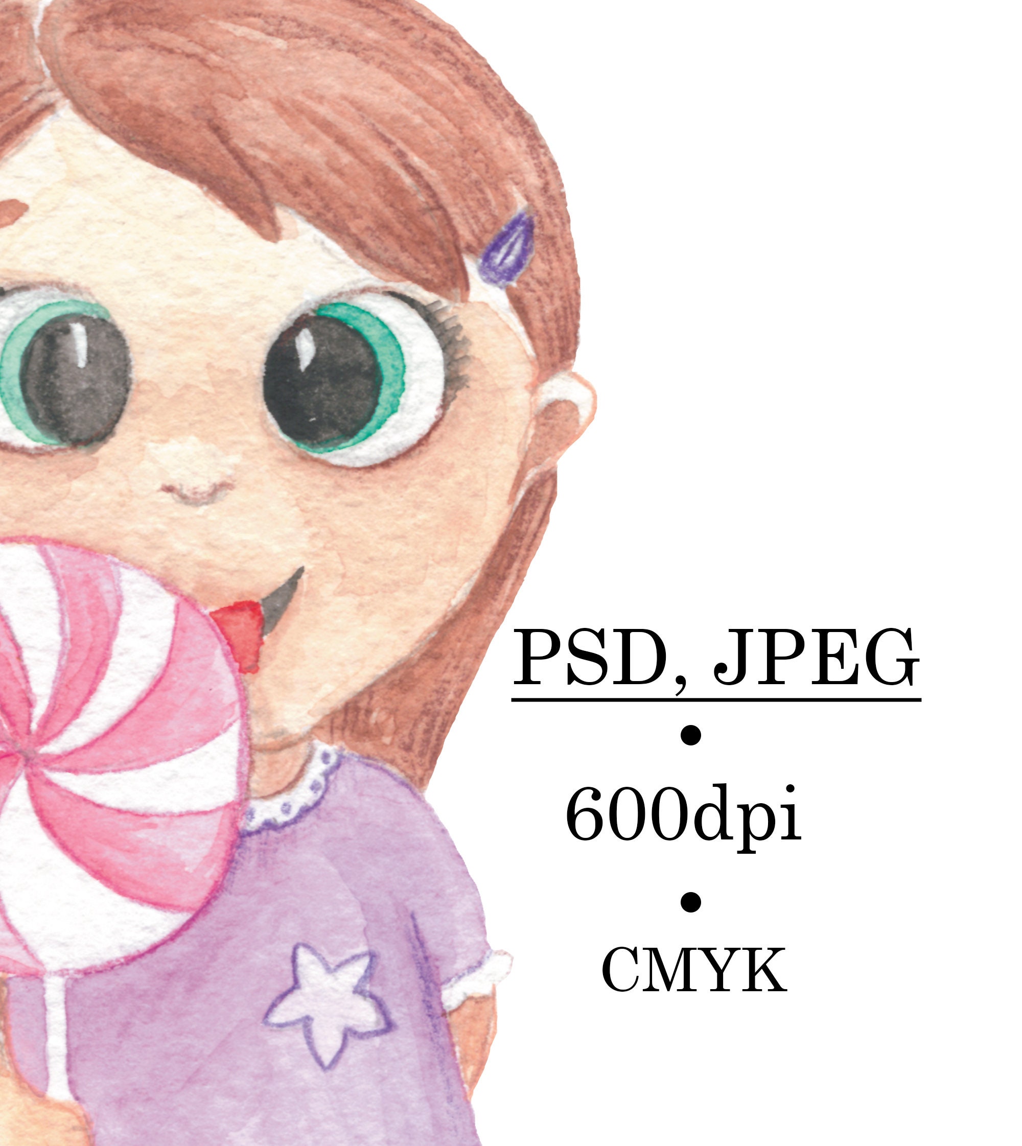 Watercolor illustration baby girl baby illustration Etsy