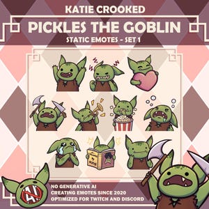 Niedliches D&D Goblin Emotes Pack für Twitch / Discord - 10 Emote Set - Dungeons and Dragons Gobbo Gremlin