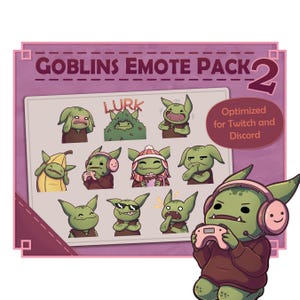 Another Cute D&D Goblin Emotes Pack for Twitch / Discord - 10 Emote Set - Dungeons and Dragons Gobbo Gremlin