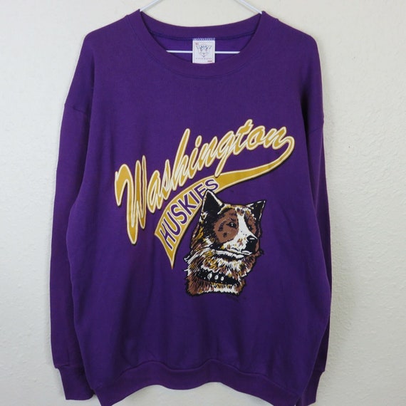 Vintage College Sweatshirt-Washington Huskies- Pur