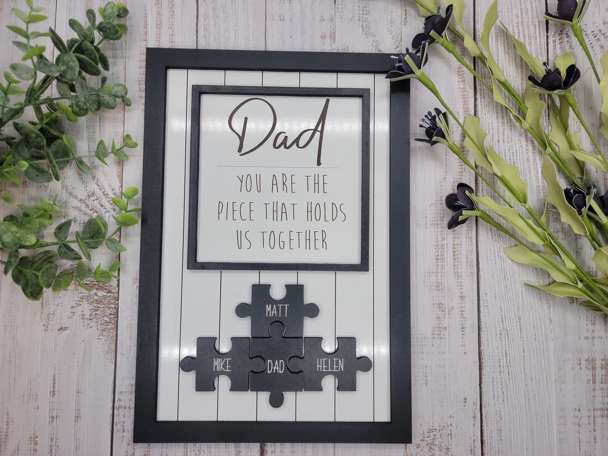 Fathers Day Puzzle Sign | Personalized Custom Gift | You Are The Piec…