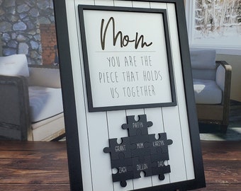 Personalized Mom Puzzle Sign: Custom Family Gift