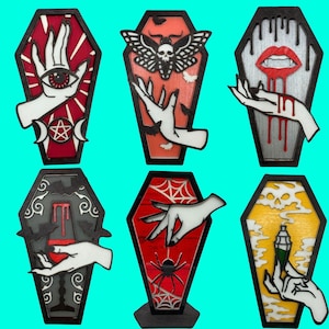 Wooden Hand Coffin Ornament – Witch Hand Coffin Set #2