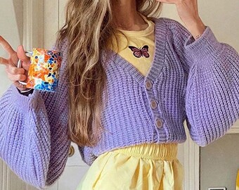 loose knit casual cardigan