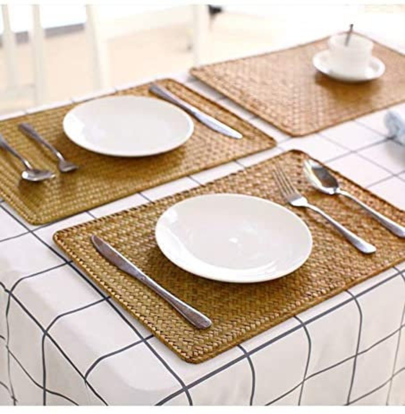 New Natural Seagrass Place Mats 17 x 12 Woven Etsy
