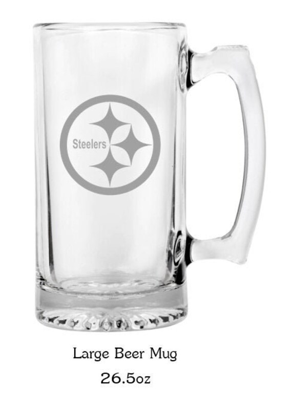 NFL football team logo etched beer mug wine glass dishwasher Etsy