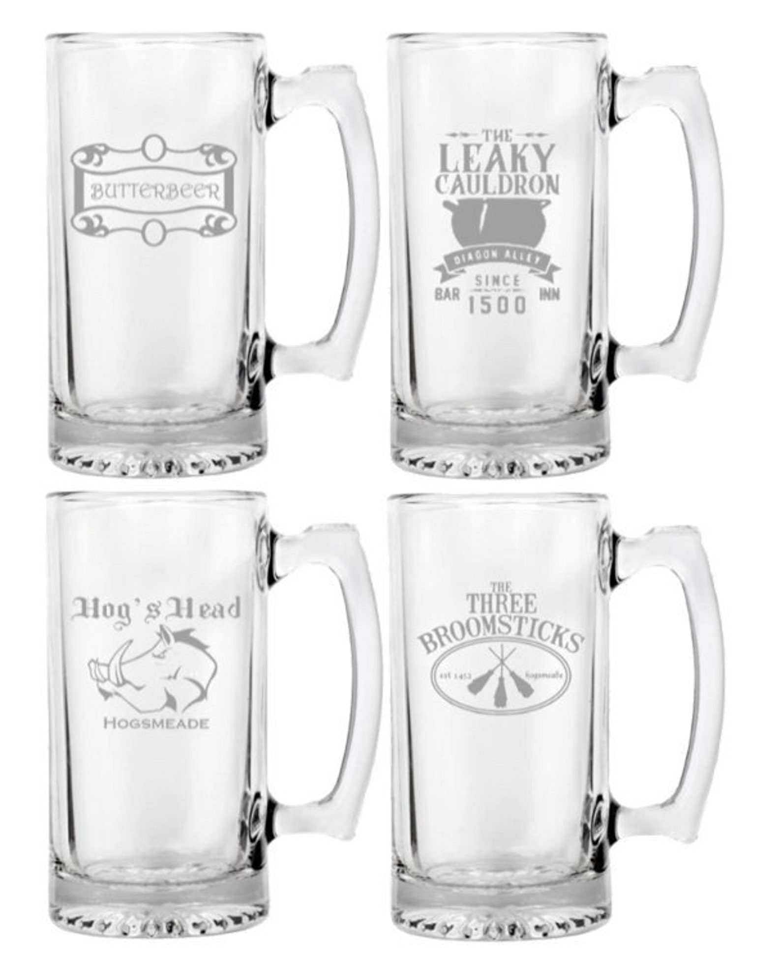 Harry Potter 4 Bar glasses etched beer mug dishwasher safe Etsy