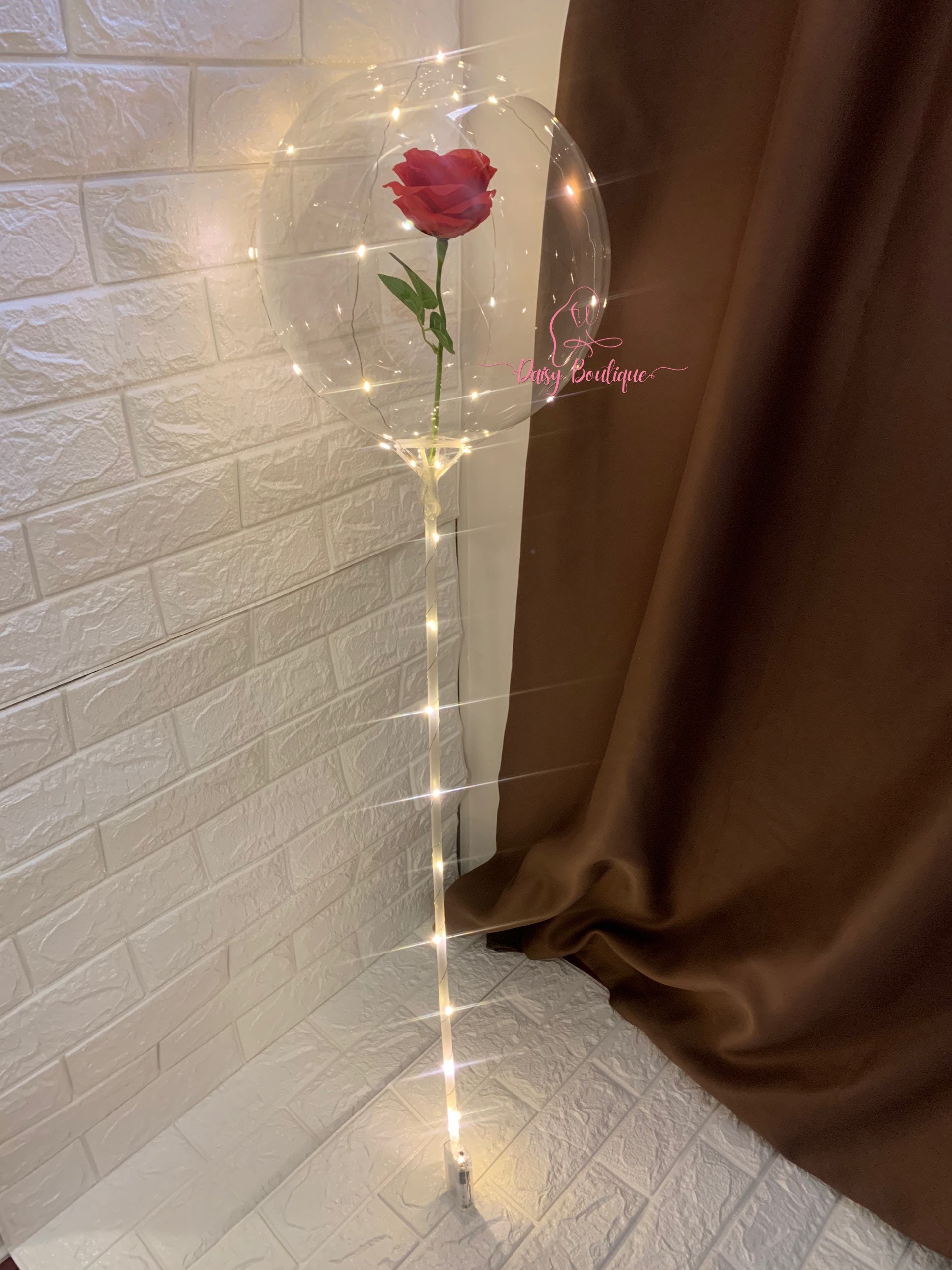 DIY LED Luminous Balloon Rose Bouquet Transparent Bobo Ball Etsy