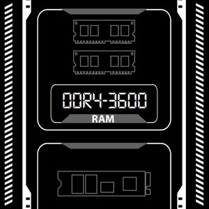 May include: A black and white digital display showing system information, including CPU temperature, RAM usage, and SSD temperature. The display also shows the time and date, which is 11:03 PM on March 16, 2024. The display is labeled "NIZMA".
