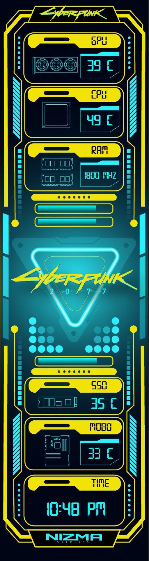 SENSOR PANEL Cyber Yellow Skin/template 515 X 1920 (12.6