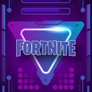 May include: A digital display showing system performance metrics for a computer running the game Fortnite. The display shows the CPU temperature at 47 degrees Celsius, the GPU temperature at 39 degrees Celsius, the RAM speed at 1800 MHz, the SSD temperature at 36 degrees Celsius, and the motherboard temperature at 33 degrees Celsius. The time is 10:47 PM. The display is designed in a futuristic style with a neon blue and purple color scheme.