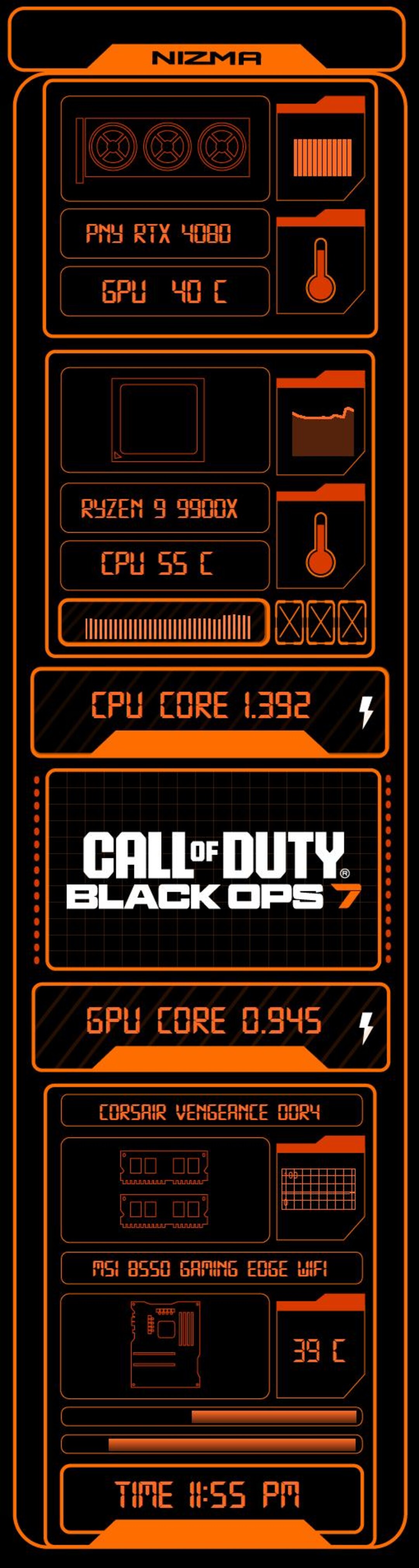 B07 R Codes Aida64 Sensor Panel Template: B07 Video Game Display (digital Download ...