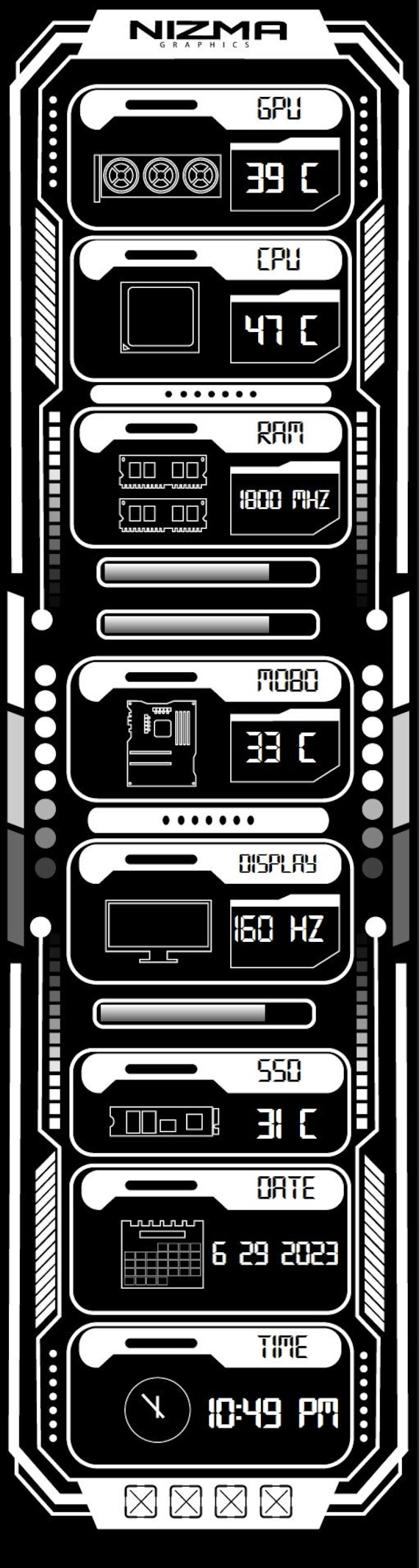 SENSOR PANEL Cyber White and Black Skin/template 515 X 1920 SENSOR PANEL Cyber White and Black Skin/template 515 X 1920