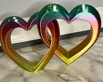 Rainbow Heart decor; Valentine’s Day Heart, Multicolored Rainbow:  Love decor; Heart decor