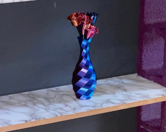 Color changing vase. Multicolored vase; Every side is a different variation of colors; Decorative vase