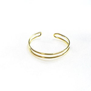 Anillo de dedo del pie de oro de 9 quilates Ajustable Plata de ley Minimalista Dainty