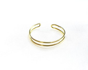 9ct Gold Toe Ring Adjustable Sterling Silver Minimalist Dainty