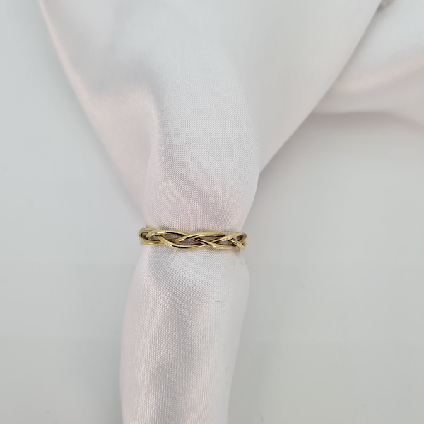 Solid 9ct Gold solid Silver Toe Ring Braided Gold Toe Dainty Fancy Feet Pedicure Cute