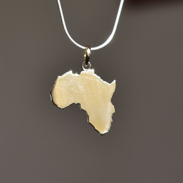 Africa 9ct Gold Pendant/Mama Africa/Necklace/Gift/Men/Women/Silver/Chain/Charm/Birthday/Christmas