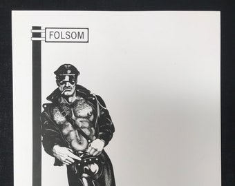 Rare REX Pointillism Art Print 8.5x11 Folsom St. San Francisco Leather Man #3180