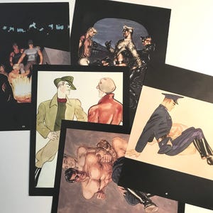 Collection Lot of 5 FULL COLOR Tom of Finland Art Retrospective #2 Page/Prints Motorcycles Hitchhiker