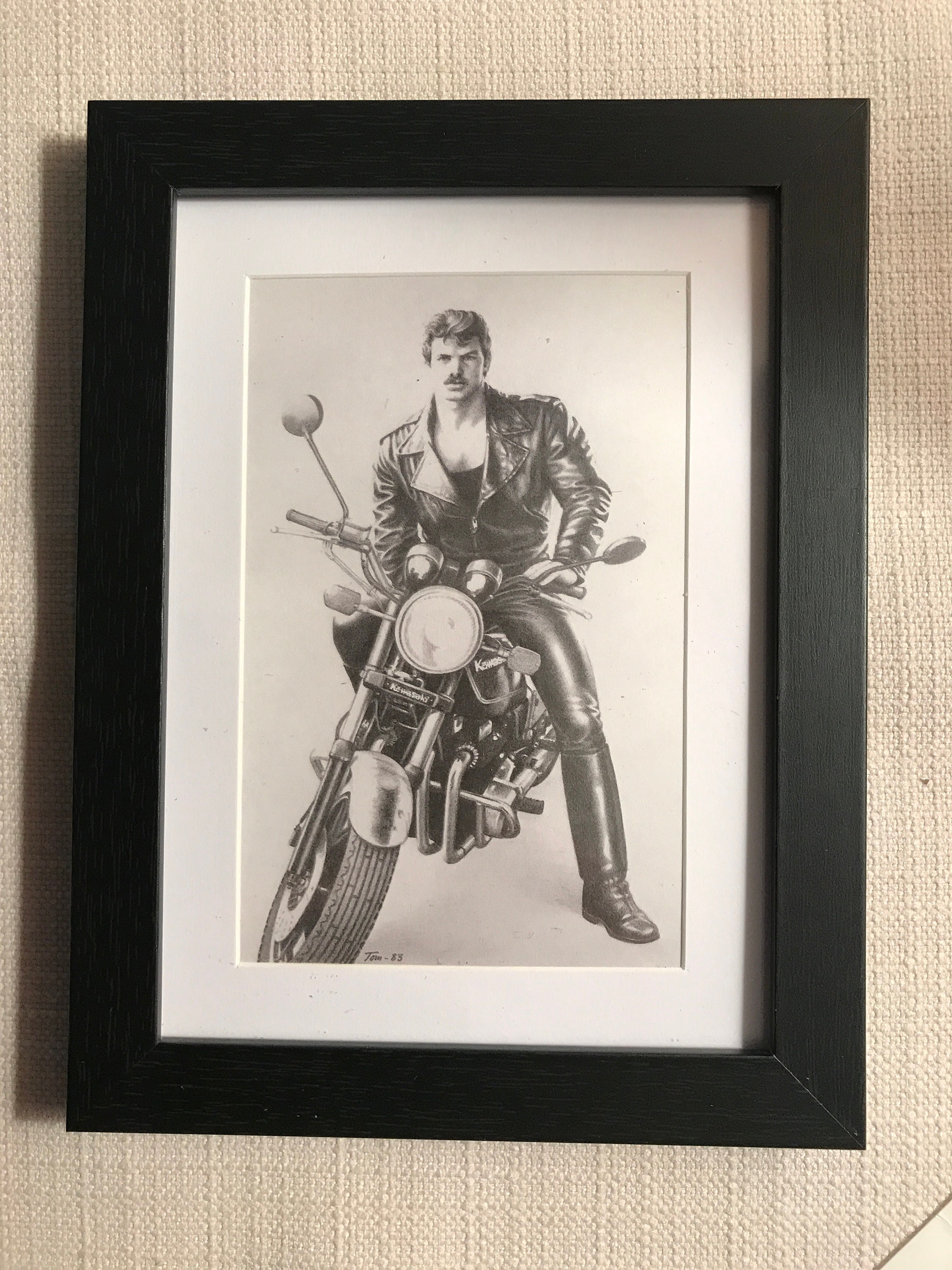 Tom of Finland Matted and Framed Postcard/print 6” X 8