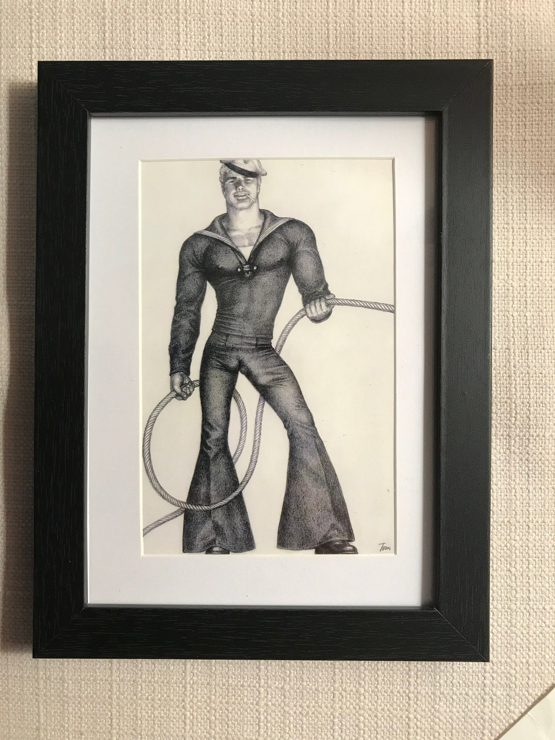 PostcardBook Tom of Finland　トム・オブ・フィンランド Tom of Finland Matted and Framed Postcard/print 6” X 8” Navy