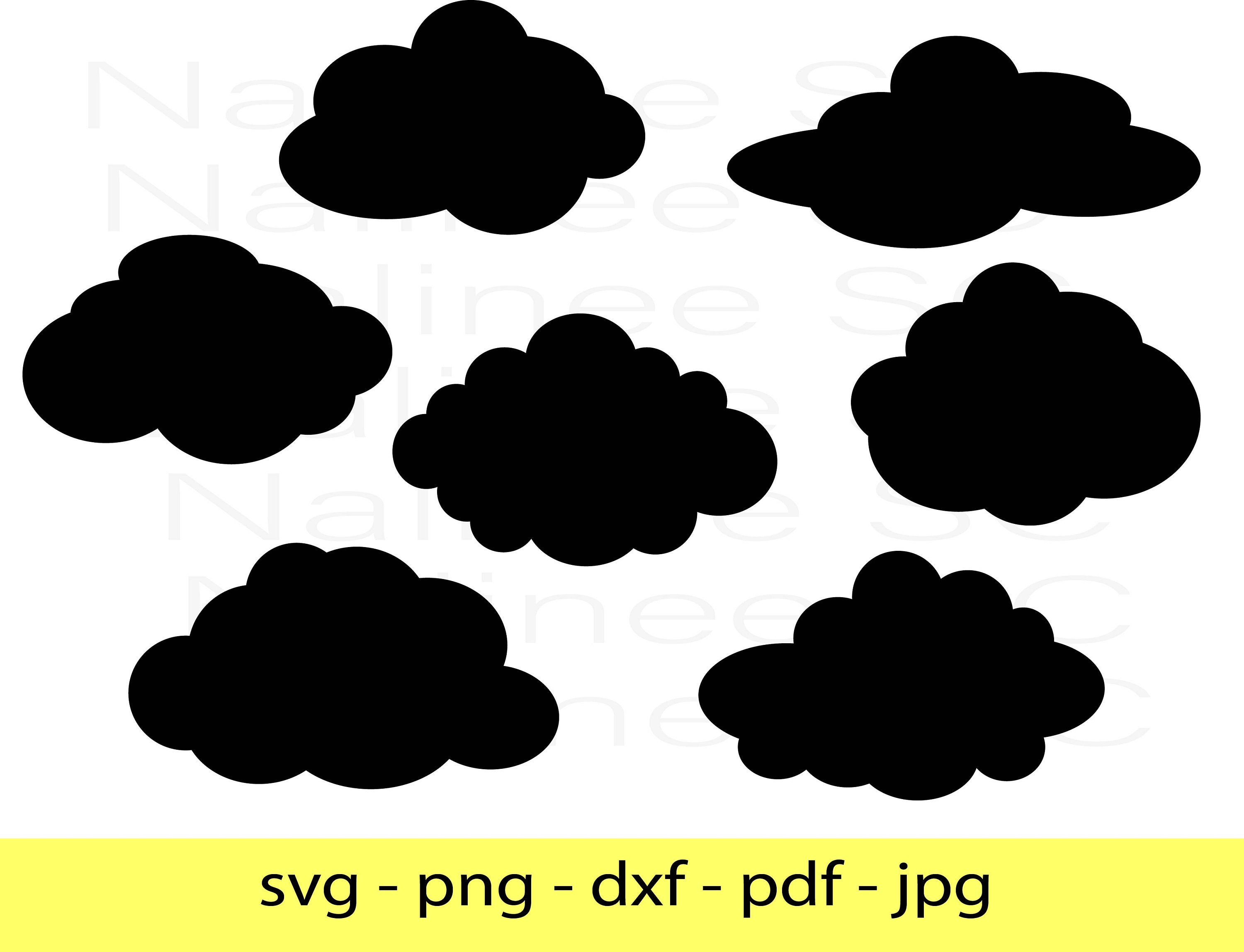 Cloud Svg Png Dxf Jpg Pdf. Clouds Bundle Cloud Clipart Etsy