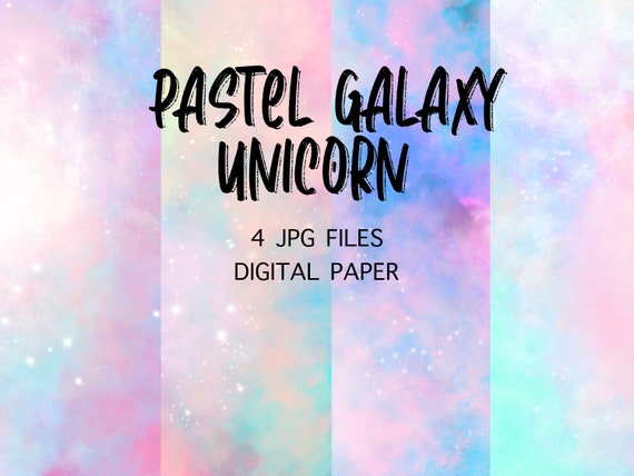 Pastel Galaxy Unicorn Rainbow Digital Paper. Digital - Etsy Australia