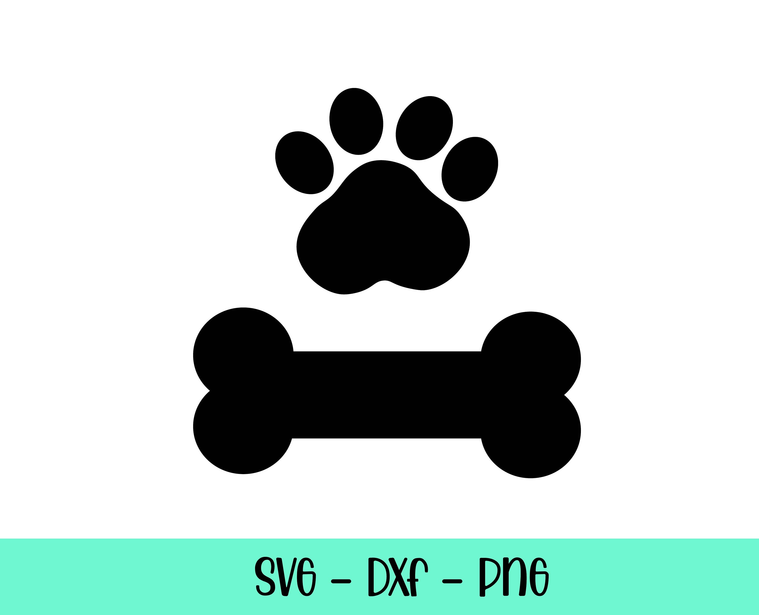 Paw and Dog Bone Svg Dog Foot Png Paw Png Svg Dxf. Dog Etsy UK