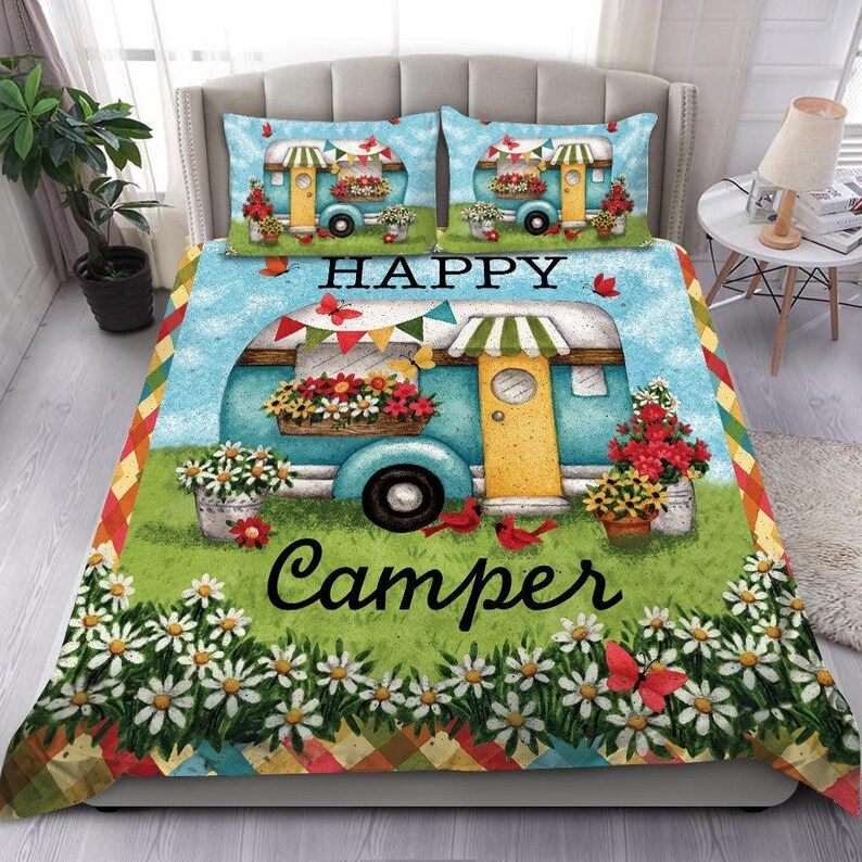 Happy Campers Bedding Set Bedding Set For Camping Lover Etsy