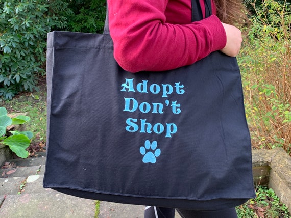 Adopt Don't Shop Canvas Tote Bag Adopt Don't Shop Canvas Tote Bag
