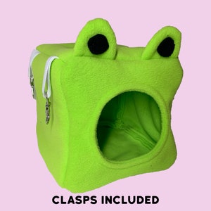 Rat Hammock Frog Cube with metal hooks included - Soft Fleece Homemade Hanging Rodent Hammocks UK