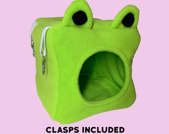 Rat Hammock Frog Cube with metal hooks included - Soft Fleece Homemade Hanging Rodent Hammocks UK