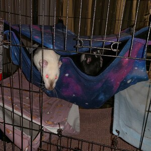 Large Fleece Rat Hammock, Double Hammock, Fall breaker with metal clasps and soft polar fleece - Hanging Hammock UK