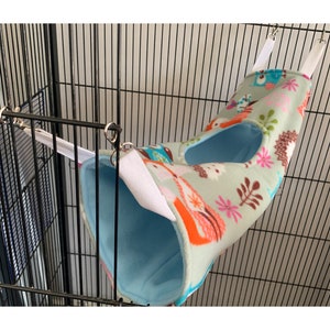 Fleece Cosy Rat Hammock, Fall breaker with metal clips and soft polar fleece - Hanging Hammock UK