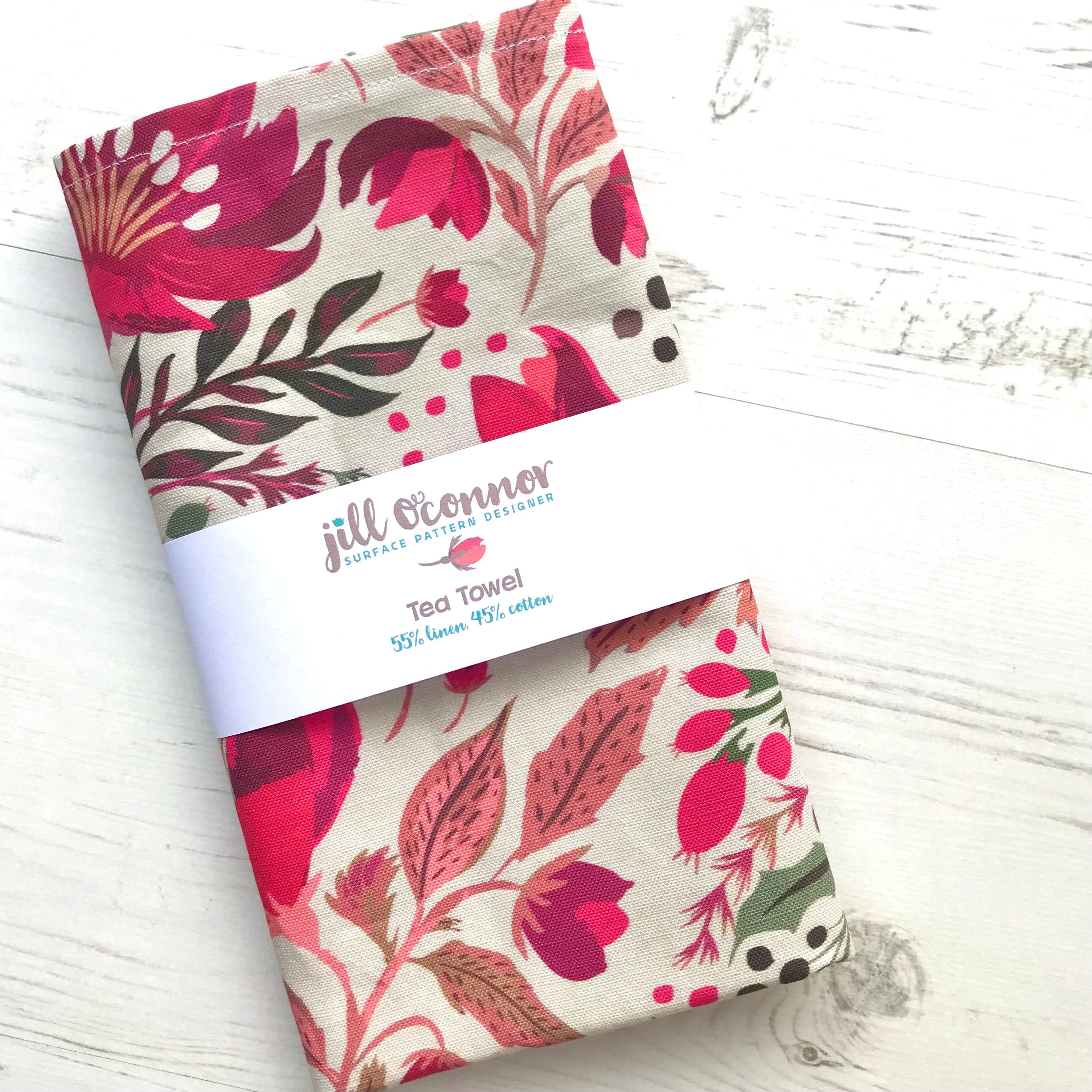 Hand Painted Hellebore Tea Towel Etsy